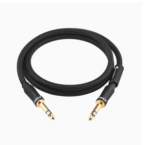 HiFi Aux Guitar Cable Mono Jack 6.5 OFC Copper Shield Mesh 6.35 Jack Audio Cable - Picture 1 of 6