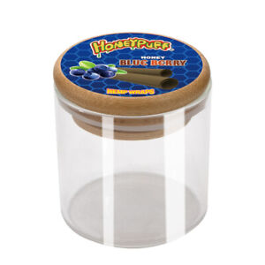 HONEYPUFF Glass Stash Jar Storage Box Blueberry Cigar Paper Styles Bamboo Lid