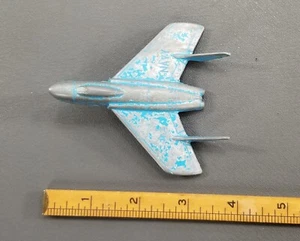 VTG MIDGETOY 1960s JET BLUE NAVY PLANE DIECAST METAL TOY BLUE - Picture 1 of 10