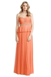 Vestido Formal GEORGE Kendra Naranja Lentejuelas Sin Tirantes Talla 10 AU Preloved - Imagen 1 de 7