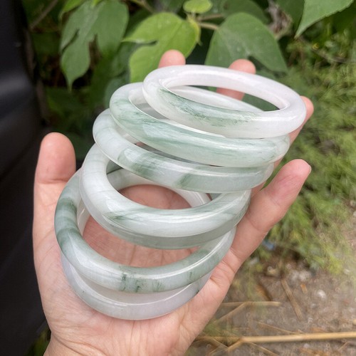 VALENTINO Bracciale Tianshan Cuijin Naturale Seta Giada Fiori Galleggianti Giada Striscia Tonda