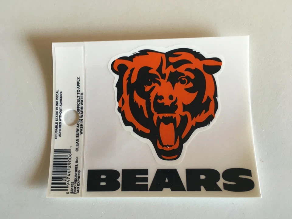 Calcomanía adhesiva estática con logotipo de los Chicago Bears de la NFL - Cantidad 2 Foto 1 de 1
