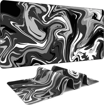 Marbled Design Fluid Pattern Gaming Mouse Pad Extended (31.5"L*11.8"W,BLACK) - Image 1 of 4