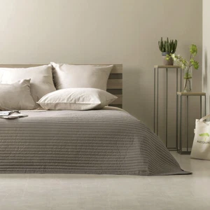 Sei Design Luxus Tagesdecke Living Trend - Wendedecke gesteppt - Taupe 240x260 - Bild 1 von 7