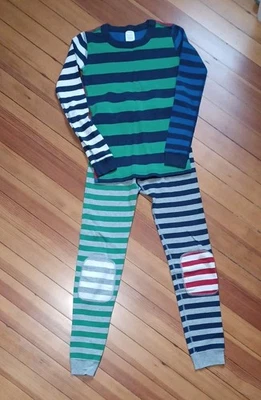 Hanna Andersson 2 Piece Organic Striped Pajama PJ  Set Size 140 (10)   - Image 1 of 4