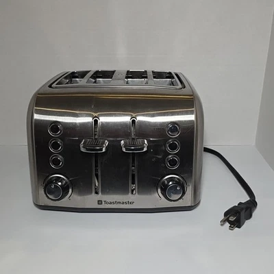 Toastmaster Stainless 4 Slice Toaster  TM 43TS Retro Tested Works Used Great Con - Image 1 of 4