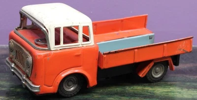 Vintage BANDAI TIN LITHO WILLYS JEEP TRUCK Japanese Metal Toy 7.5" Long 1960s - Image 1 of 4