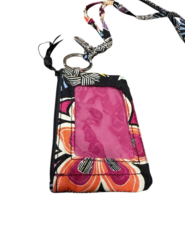 Carteira e acessório de cordão Vera Bradley floral estojo de identificação - Imagem 1 de 2