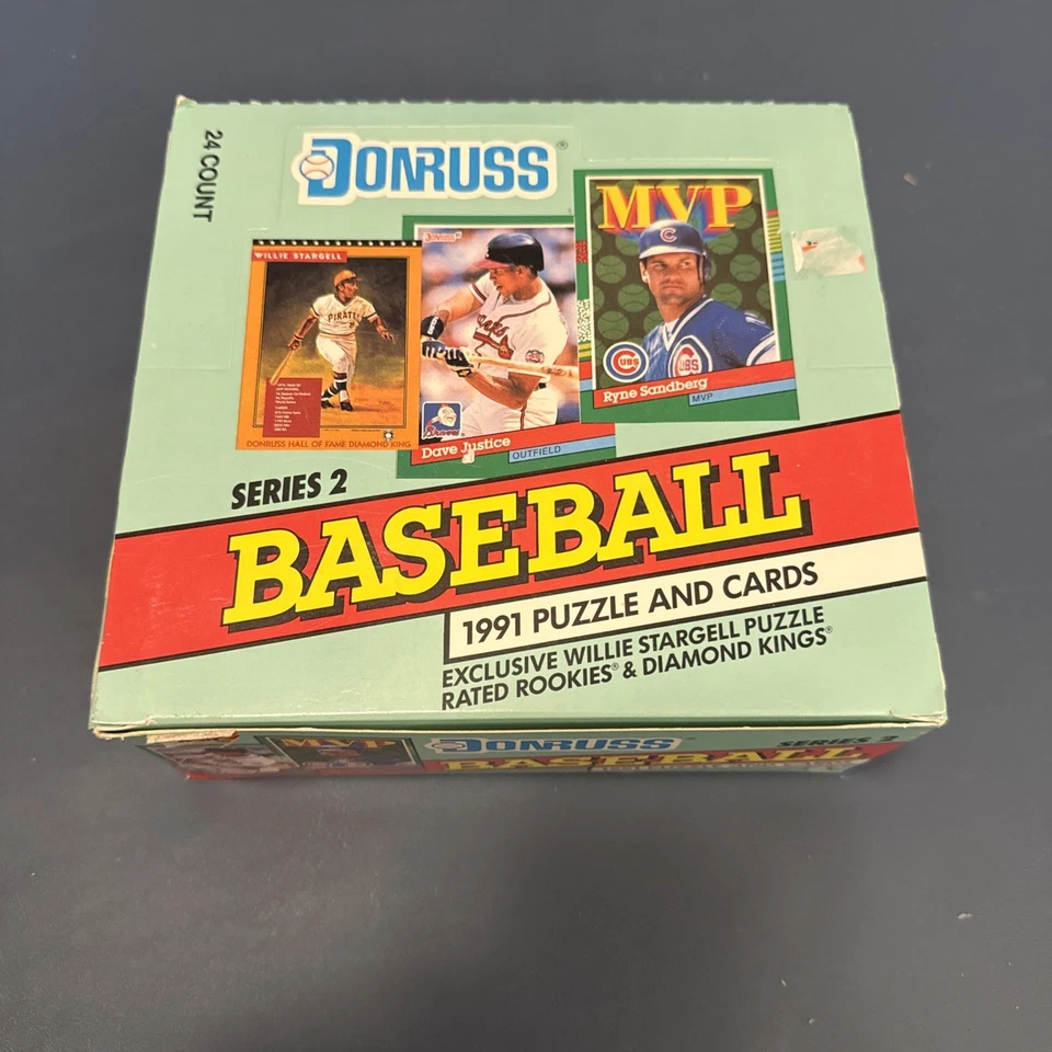 Caja de cera para violonchelo de béisbol Donruss Series 2 1991 de fábrica 24 paquetes jumbo Foto 1 de 4