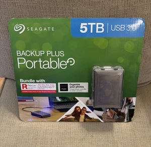 Seagate BACKUP PLUS PORTABLE 5TB HDD External HARD DRIVE NEW NRFP 2R2AY1-570 - Picture 1 of 3