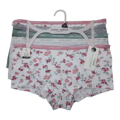 Laura Ashley Womens 5-Pack Panties Boyshorts Medium Tag Free Cotton - Image 1 of 4