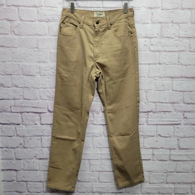 LL Bean Classic Fit Beige Jeans Mens 30x29 Khaki Straight Pants Casual Preppy - Image 1 of 4