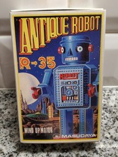 Antique Tin Robot R-35 Wind-Up Motor Masudaya Collectible Toy Japan New in Box !