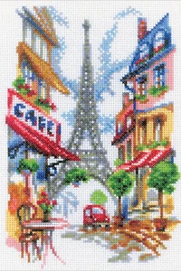 Cross Stitch Kit ~ RTO Quiet Corner of Paris Cityscape #M292 - Picture 1 of 3