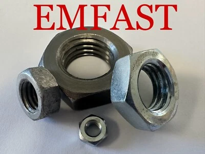 EMFAST 1/8 1/4 5/16 3/8 7/16 1/2 9/16 3/4 bsf bsw unc unf half nut steel thin locking