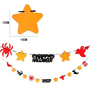 FELIZ HALLOWEEN Fiesta Banner Estrella Bunting Guirnalda Decoración Truco Tratar Araña - Imagen 1 de 12