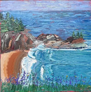 ORIGINAL Big Sur OIL Painting McWay Falls Contemporary Impressionism SIGNED ART - Picture 1 of 9