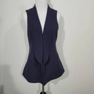 Ann Taylor Factory Navy Blue Lapel Blazer Vest XS - Picture 1 of 7