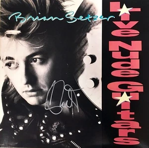 BRIAN SETZER AUTOGRAPHED SIGNED LIVE NUDE GUITARS BAS COA RECORD ALBUM - Picture 1 of 2
