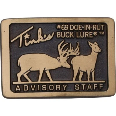 Bronce Nuevo Tinks 69 Buck Doe Señuelo Cazador Años 80 Nuevo de Lote Antiguo Hebilla de Cinturón Foto 1 de 2