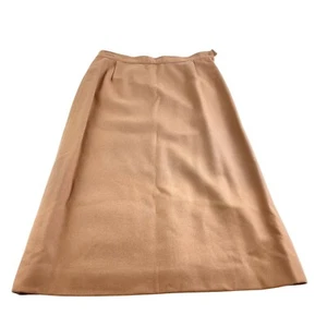 Pendleton Camel Wool Lined A-Line Skirt Elastic Back Side Zip Size 12 - Picture 1 of 7