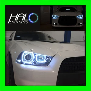 2011-2014 DODGE CHARGER WHITE PLASMA HEADLIGHT HALO KIT by ORACLE (4 RINGS) - Picture 1 of 6