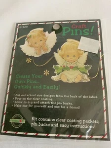 Vintage Dimensions Angel Craft Pins Kit 61520 Angel Babies Holly 1995 Resin NOS - Picture 1 of 3
