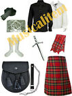 Men´s Traditional Scottish Highland 08 Pieces Kilt outfit bagpipe
