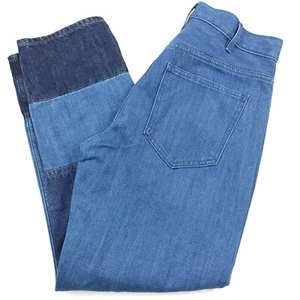 $325 HELMUT LANG Pieced Taper Indigo Blue Denim Jeans Mens 32 X 29 - Picture 1 of 13