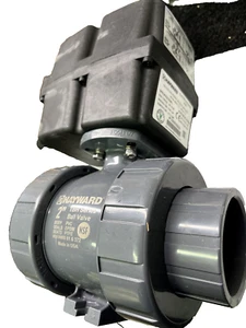 Hayward ECPTBH120STE Actuated 2" PVC TBH Srs Ball Valve w/EPDM seals, SOC/THD, E - Picture 1 of 12