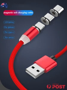 3 in 1 Magnetic Multi USB Charger Charging Cable Cord For Micro USB TYPE - Picture 1 of 8