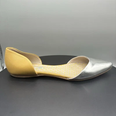 Женские туфли на плоской подошве с заостренным носком Boden Henrietta 41 серебристые желтые без шнуровки - Изображение 1 из 4