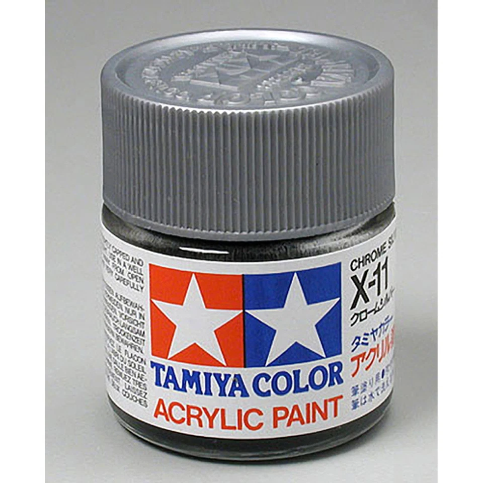 Tamiya Acrílico X11 Brillo Cromo Plata TAM81011 Plástico Pintura Acrílico Foto 1 de 1
