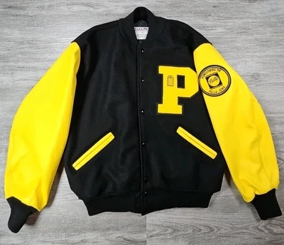 Vintage 90s DeLong Wool Blend Letterman Varsity Jacket Mens Size XLarge USA Made - Image 1 of 4