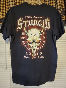 Sturgis Black Hills Rally 2010 Double Sided Black T Shirt Men’s Size M - Picture 1 of 7