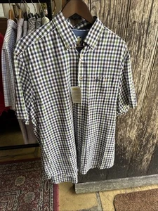 Hoggs Of Fife Men’s Short Sleeve Shirt Size M Cotton Checked Country Shirt - Picture 1 of 4