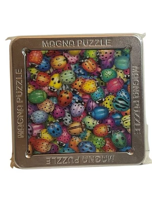 3D MAGNA PUZZLE Lady Bugs Magnet Tiles Tin Storage Royce 2014 - Image 1 of 3