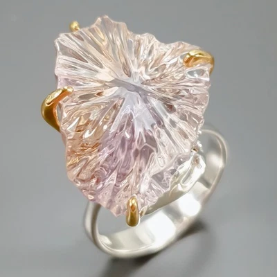 Gema Personalizada 30 ct+ Anillo Ametrino Natural Plata de Ley 925 Talla 8/R435646 Foto 1 de 4