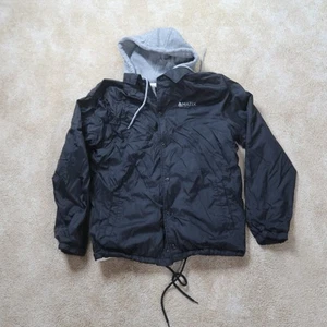 Matix Coaches Jacket Men's Medium Black Hooded Lined - Picture 1 of 12
