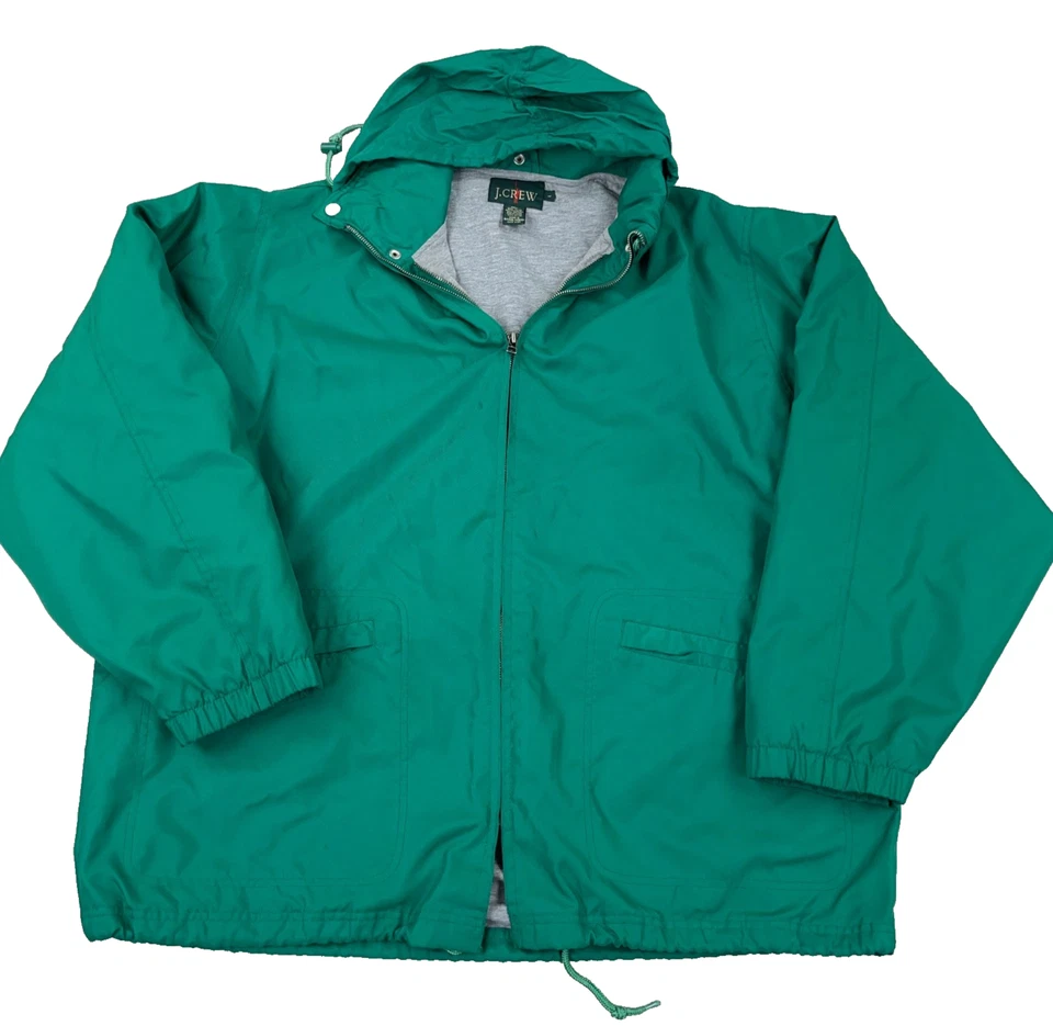 Винтажный J экипажа гребец плащ мужчин большой зеленый дождевик с капюшоном с подкладкой 90-х - Изображение 1 из 4