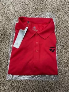 NEW Adidas Performance Polo Primegreen (Red) Choose Size w/ TaylorMade Logo - Picture 1 of 2