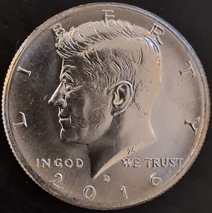 JFK HALF DOLLAR - 2016 D - VERY LOW MINTAGE - NIFC - BU - FREE SHIPPING - Picture 1 of 2