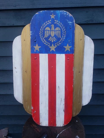 Antique amusement park carousel panel red white blue patriotic carnival Cover