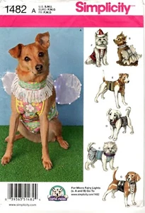 Ropa para perros Simplicity 1482 patrón de costura sin cortar talla S M L - Imagen 1 de 2