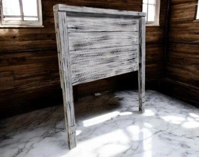 Twin Size Whitewash Distressed Handcrafted Solid Wood Headboard Made In US HBTWH - Image 1 of 4