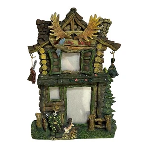 Resin 3D Hunting Photo Frame Lodge Rustic Fishing Hunting - Picture 1 of 9