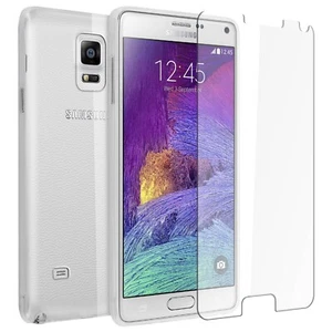 For SAMSUNG GALAXY NOTE 4 TEMPERED GLASS SCREEN PROTECTOR + CLEAR TPU CASE COVER - Picture 1 of 12