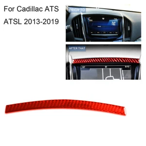 Cubierta decorativa de fibra de carbono roja navegación para Cadillac ATS 2013-19 - Imagen 1 de 12