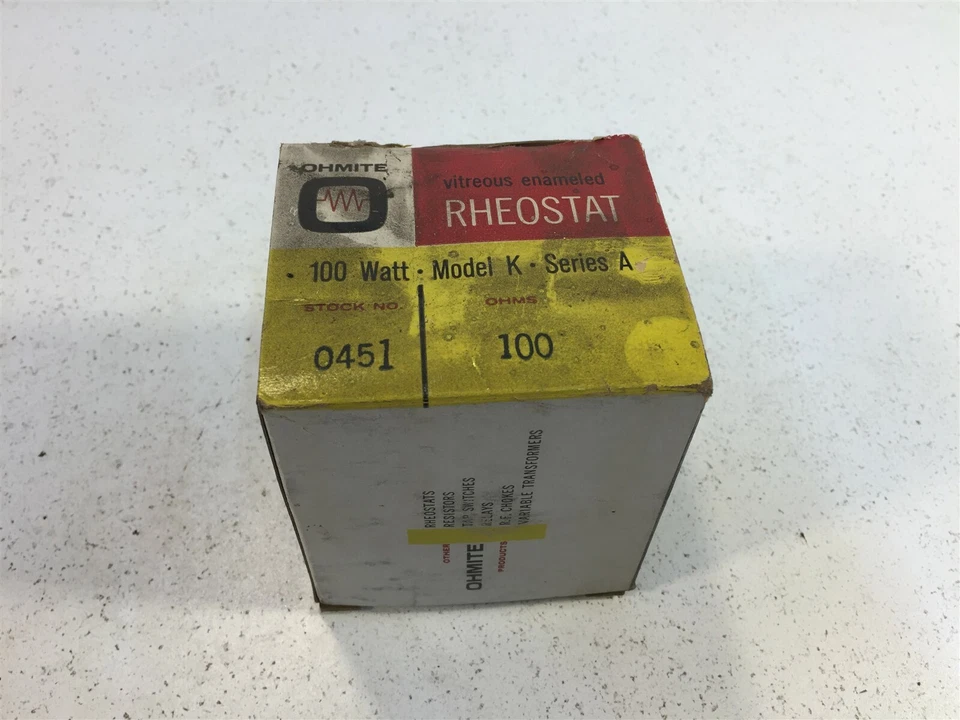 Ohmite model K series A 100W 100 Ohms Stock # 0451 Resistor
