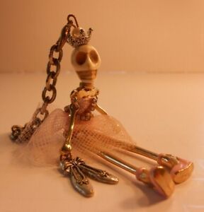Retired Betsey Johnson Ballerina Skeleton Princess Charm ONLY Necklace Keychain